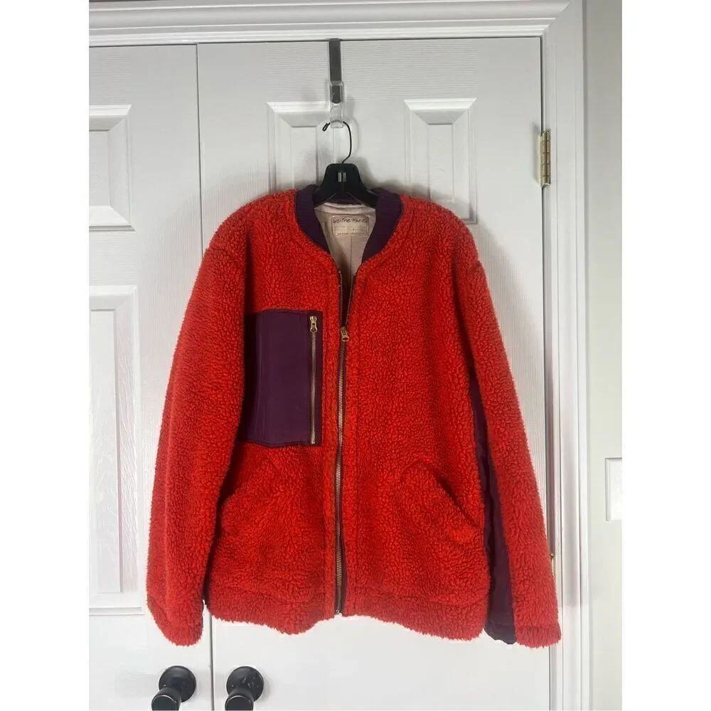 We The Free Womens Rivington Sherpa Full Zip Bomber Jacket Size Small
